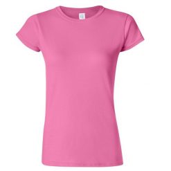 Koszulka Damska Krótki Rękaw Soft Style. Fioletowe bluzki GILDAN, m, bez wzorów, sportowe, bez kołnierzyka, bez ramiączek. Za 29.99 zł.