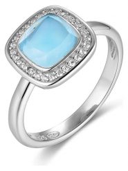 Les Petites Précieuses Srebrny pierścionek z topazem i cyrkoniami rozmiar: 60. Szare pierścionki Les Petites Précieuses, z cyrkonią, srebrne. Za 218.57 zł.