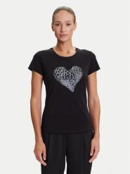 Liu Jo T-Shirt UF5264 JS923 Czarny Regular Fit. Czarne t-shirty Liu Jo, xs, bez wzorów, z bawełny, bez kołnierzyka, bez ramiączek. Za 319.99 zł.