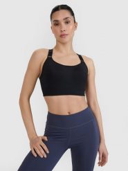 4F Biustonosz treningowy z wysokim wsparciem - czarny S. Czarne bielizna sportowa 4f, s, bez wzorów. W wyprzedaży za 129.99 zł.