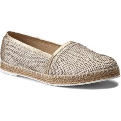 Espadryle NEŚCIOR - 098-F Złoty C. Brązowe espadryle Neścior, bez wzorów, ze skóry, bez obcasa, na płaskiej podeszwie, bez zapięcia. W wyprzedaży za 159.00 zł.