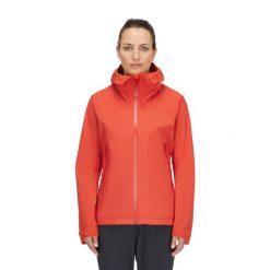 Kurtka przeciwdeszczowa damska Rab Women's Downpour Light Jacket z kapturem. Brązowe kurtki sportowe RAB, s, bez wzorów, z kapturem, trekkingowe. Za 539.99 zł.