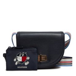 Torebka Tommy Hilfiger. Niebieskie listonoszki TOMMY HILFIGER, bez wzorów, bez dodatków. Za 209.99 zł.