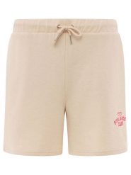 Zwillingsherz Szorty dresowe "Feel Good Club" w kolorze beżowym rozmiar: L/XL. Brązowe szorty Zwillingsherz, bez wzorów, z bawełny. Za 104.99 zł.