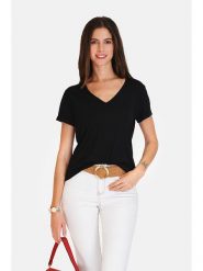 Le Jardin du Lin Koszulka w kolorze czarnym rozmiar: 38. Czarne bluzki Le jardin du lin, bez wzorów, bez kołnierzyka, bez ramiączek. Za 56.99 zł.