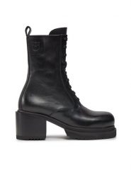 PINKO Trzewiki Honneger Anfibio AI 23-24 BLKS1 102330 A0NY Czarny. Czarne botki Pinko, bez wzorów, ze skóry, bez obcasa, na słupku, bez zapięcia. Za 1,169.00 zł.