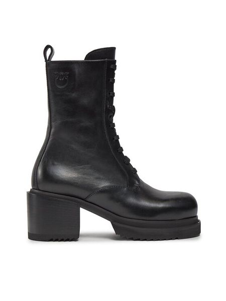 PINKO Trzewiki Honneger Anfibio AI 23-24 BLKS1 102330 A0NY Czarny. Czarne botki Pinko, bez wzorów, ze skóry, bez obcasa, na słupku, bez zapięcia. Za 1,169.00 zł.