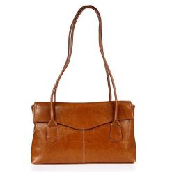 Torebka skórzana damska DAN-A T39 camel. Brązowe torebki klasyczne DAN-A, bez wzorów, ze skóry, bez dodatków. Za 329.99 zł.