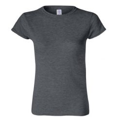Koszulka Damska Krótki Rękaw Soft Style. Szare bluzki GILDAN, xl, bez wzorów, sportowe, bez kołnierzyka, bez ramiączek. Za 27.99 zł.