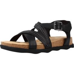 Sandały CLARKS BRYNN AVE Czarny. Czarne sandały Clarks, bez wzorów, ze skóry, bez obcasa, bez zapięcia. Za 173.99 zł.