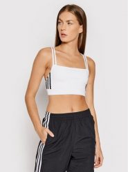 Adidas Biustonosz top adicolor Classics H37790 Biały. Białe biustonosze Adidas, bez wzorów, z syntetyku, bez kołnierzyka, bez ramiączek. Za 69.99 zł.
