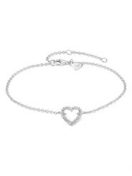 Tamaris Srebrna bransoletka z elementem ozdobnym rozmiar: onesize. Szare bransoletki Tamaris, z cyrkonią, srebrne. Za 108.99 zł.