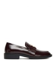 JENNY Lordsy CEO-HYF62303CS-1 Bordowy. Czerwone lordsy Jenny, bez wzorów, z materiału, bez obcasa, na płaskiej podeszwie, bez zapięcia. Za 139.99 zł.