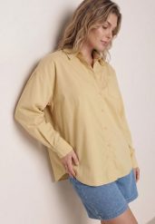 Żółta Bawełniana Koszula o Kroju Oversize Nororena. Żółte koszule Born2be, l, bez wzorów, z bawełny, eleganckie, bez kołnierzyka, bez ramiączek. Za 89.99 zł.