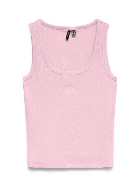 Vero Moda Top w kolorze jasnoróżowym rozmiar: M. Różowe topy Vero Moda, m, bez wzorów, z bawełny, bez kołnierzyka, bez ramiączek. Za 71.23 zł.