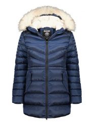 Canadian Peak Płaszcz zimowy "Desti" w kolorze granatowym rozmiar: M. Niebieskie płaszcze Canadian Peak, na zimę, m, bez wzorów, z puchu, bez kaptura. Za 339.80 zł.