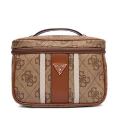 Kosmetyczka Guess. Brązowe kufry i kosmetyczki Guess, z aplikacjami, bez dodatków. Za 349.99 zł.
