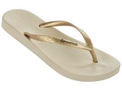Japonki plażowe damskie Ipanema Anatomic Tan FEM. Brązowe klapki Ipanema, bez wzorów, z gumy, bez obcasa, na płaskiej podeszwie. Za 36.99 zł.