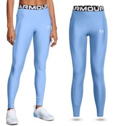 Legginsy termoaktywne damskie Under Armour HeatGear Rib szybkoschnące. Niebieskie legginsy Under Armour, l, bez wzorów. Za 109.99 zł.