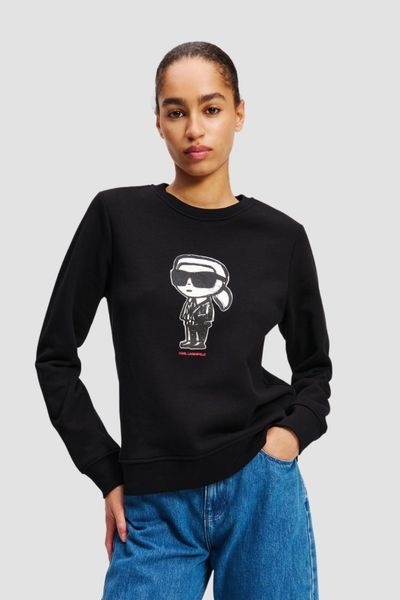 KARL LAGERFELD Czarna damska bluza Ikon Sketch, Rozmiar S. Czarne bluzy KARL LAGERFELD, s, bez wzorów, bez kaptura. W wyprzedaży za 544.99 zł.
