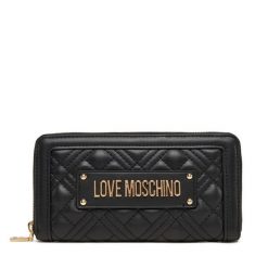 Duży Portfel Damski LOVE MOSCHINO. Czarne portfele Love Moschino, bez wzorów. Za 439.99 zł.