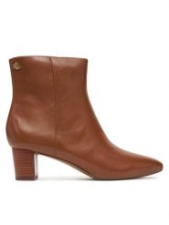 LAUREN RALPH LAUREN Botki 802974503001 Brązowy. Brązowe botki Lauren Ralph Lauren, bez wzorów, ze skóry, bez obcasa, na słupku, bez zapięcia. Za 839.99 zł.