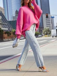 Milan Kiss Sweter w kolorze różowym rozmiar: XL. Różowe swetry Milan Kiss, xl, bez wzorów, bez ramiączek. Za 152.99 zł.