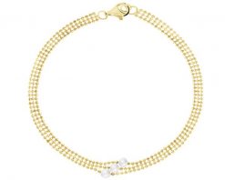 Złota bransoletka z perłami. Żółte bransoletki Apart, złote. Za 1,819.00 zł.