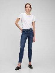 GAP Dżinsy - Skinny fit - w kolorze granatowym rozmiar: W34. Niebieskie jeansy GAP, bez wzorów, z podwyższonym stanem. Za 88.02 zł.