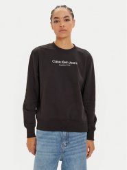 Calvin Klein Jeans Bluza Institutional J20J224913 Czarny Regular Fit. Czarne bluzy Calvin Klein Jeans, xs, bez wzorów, z bawełny, bez kaptura. Za 169.99 zł.