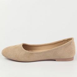 Beżowe zamszowe baleriny damskie Evento 1031. Brązowe baleriny eVento, bez wzorów, z zamszu, bez obcasa. Za 89.00 zł.