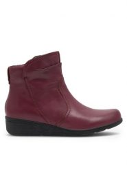 Go Soft Botki WI16-JANE ZULA-02 Bordowy. Czerwone botki GO SOFT, bez wzorów, ze skóry, bez obcasa, na płaskiej podeszwie, bez zapięcia. Za 249.99 zł.