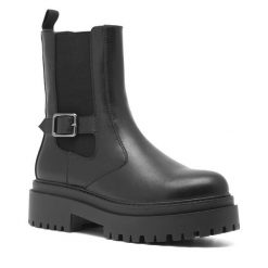 Botki Jenny Fairy. Czarne botki Jenny Fairy, bez wzorów, bez obcasa, na płaskiej podeszwie, bez zapięcia. Za 109.99 zł.