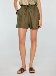 Szorty damskie lniane khaki Linami 303. Zielone szorty Big Star, bez wzorów, z tkaniny, eleganckie. Za 179.99 zł.