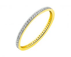 Pierścionek z żółtego złota z diamentami - Eternity - 0,15 ct - próba 585. Żółte pierścionki Apart, z diamentem, złote. Za 2,459.00 zł.