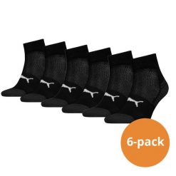 Skarpety Puma Sport Quarter z amortyzacją, 6 szt., czarne. Czarne skarpety Puma, bez wzorów, z elastanu. Za 162.99 zł.