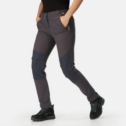 Damskie spodnie trekkingowe ze streczem Questra V. Szare spodnie sportowe Regatta, na lato, s, bez wzorów, trekkingowe. Za 261.75 zł.