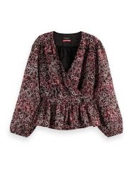 Scotch & Soda Bluzka w kolorze bordowym rozmiar: 36. Czerwone bluzki Scotch & Soda, bez wzorów, bez kołnierzyka, bez ramiączek. Za 122.38 zł.