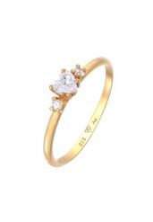 Elli Damski pierścionek zaręczynowy Serce z cyrkoniami ze srebra próby 925 Sterling Silver Pierścionki 1 ct. Szare pierścionki Elli, z cyrkonią, srebrne. Za 207.39 zł.