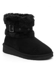 ISLAND BOOT Botki zimowe "Fabya" w kolorze czarnym rozmiar: 38. Czarne botki Island Boot, na zimę, bez wzorów, z materiału, bez obcasa, bez zapięcia. Za 165.99 zł.