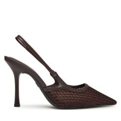 Sandały Aldo. Brązowe sandały Aldo, bez wzorów, bez obcasa, na szpilce, bez zapięcia. Za 289.99 zł.
