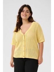 KAFFE curve Kardigan w kolorze żółtym rozmiar: L. Żółte kardigany KAFFE curve, l, bez wzorów. Za 104.99 zł.