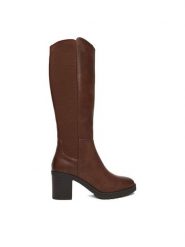 Clara Barson Kozaki CEO-HL0189101-B08 Brązowy. Brązowe kozaki Clara Barson, z materiału, bez obcasa, na słupku, bez zapięcia. Za 229.99 zł.