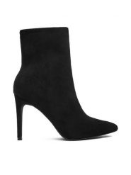 DeeZee Botki HXXS22051 Czarny. Czarne botki DeeZee, bez wzorów, z materiału, bez obcasa, na szpilce, bez zapięcia. Za 189.99 zł.