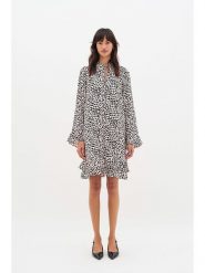 InWear Sukienka w kolorze beżowo-czarnym rozmiar: 36. Brązowe sukienki InWear, na co dzień, bez wzorów, z tkaniny, bez kołnierzyka, bez ramiączek, midi, proste. Za 149.31 zł.