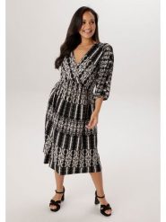 Aniston Sukienka w kolorze czarno-białym rozmiar: 44. Czarne sukienki Aniston, bez wzorów, bez kołnierzyka, bez ramiączek, midi. Za 217.99 zł.