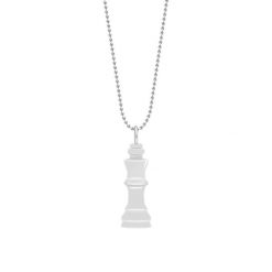 Naszyjnik z zawieszką w kształcie figury szachowej Król na posrebrzanym łańcuszku Kulki. Żółte naszyjniki Lilou, posrebrzane. Za 258.00 zł.