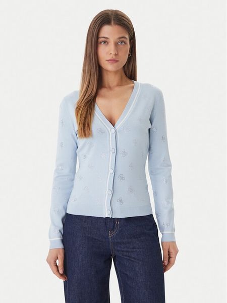 Guess Kardigan W6GR18 Z0605 Niebieski Regular Fit. Niebieskie kardigany Guess, m, z aplikacjami, z wiskozy. Za 382.99 zł.