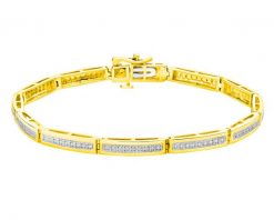 Bransoletka z żółtego i białego złota z diamentami - 18 cm - 0,30 ct - próba 585. Białe bransoletki Apart, z diamentem, złote. Za 12,590.00 zł.