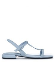 Gino Rossi Sandały CHRISTIE-24351 Błękitny. Niebieskie sandały Gino Rossi, bez wzorów, z syntetyku, bez obcasa, na płaskiej podeszwie, bez zapięcia. Za 229.99 zł.